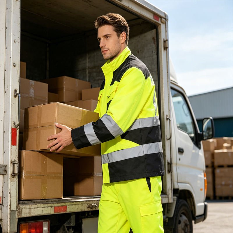 Hot Sale Fluorescent Yellow Traffic Patrol Road Maintenance Workwear OEM Reflect